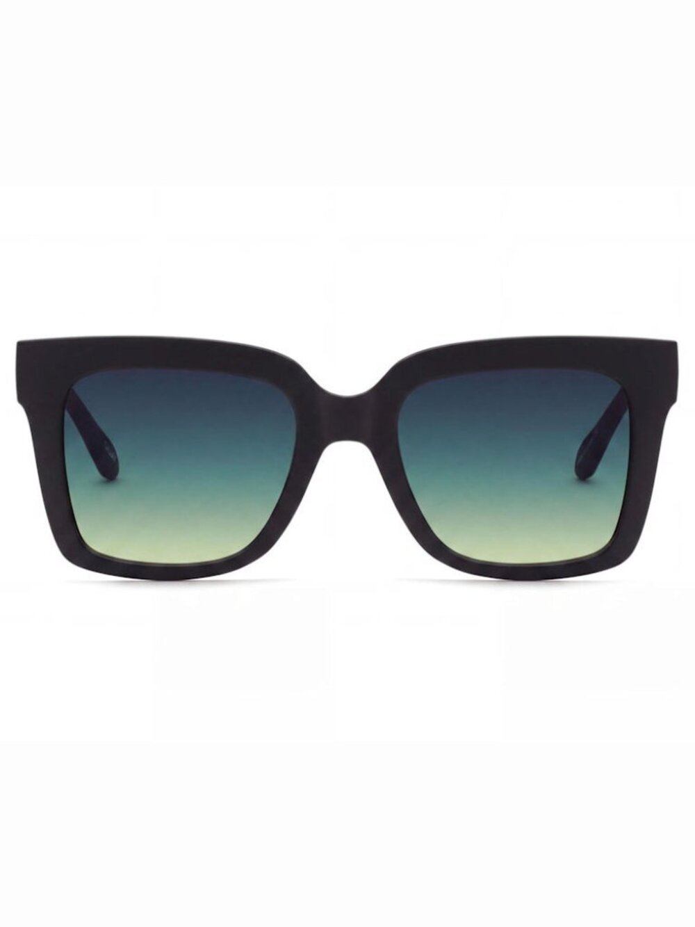 QUAY ICY QU-000602-MTBLK-SMKGRN Women Matte Black/Smoke Green Sunglasses